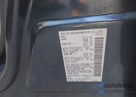 2015 Nissan Pathfinder Platinum from USA, damaged, VIN 5N1AR2MN7FC704131